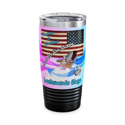 shoot for the stars - Ringneck Tumbler, 20oz (light blue-pink wave)