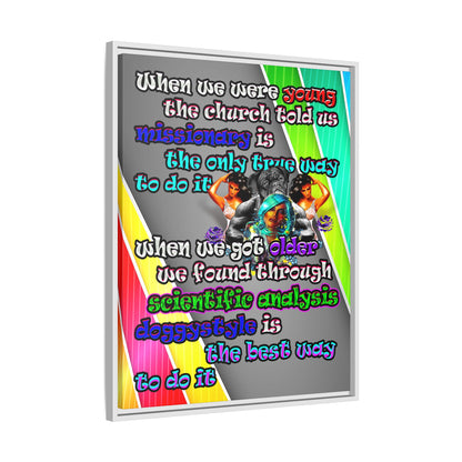 doggystyle - framed canvas art (rainbow split)