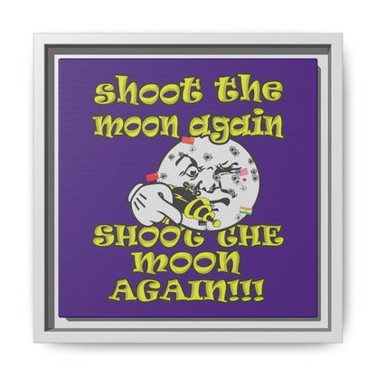 shoot the moon again - framed canvas art (purple)