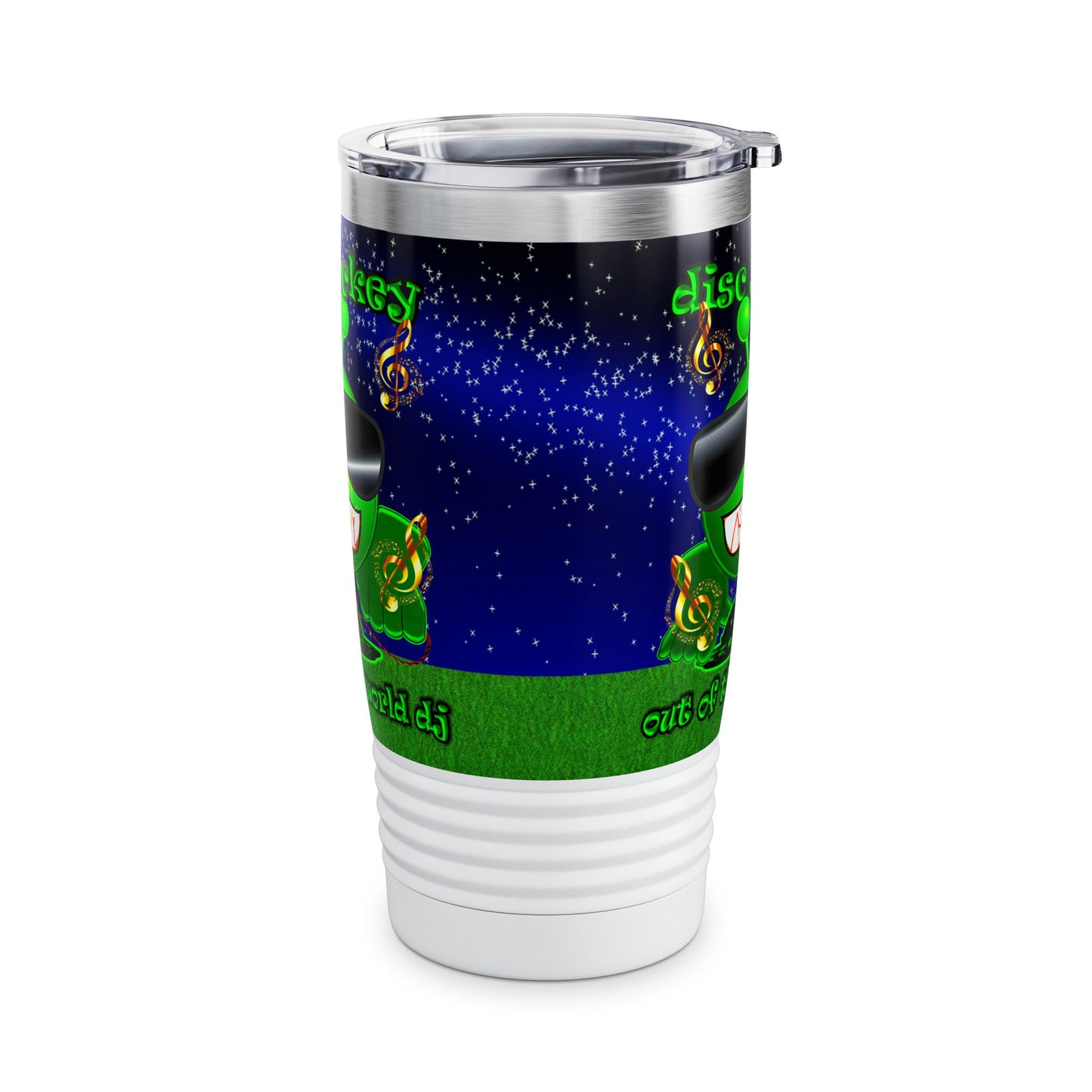 disc jockey - Ringneck Tumbler, 20oz ('snoops' background)