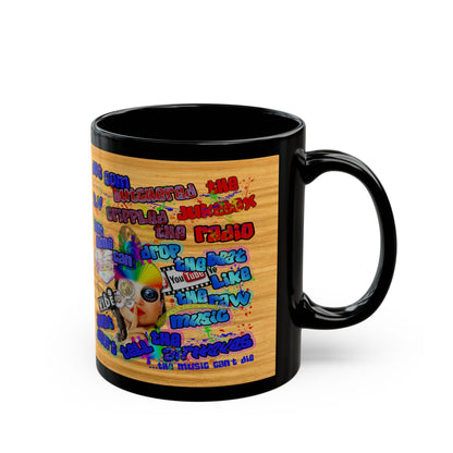 drop the beat - Black Mug (butterscotch wood finish)