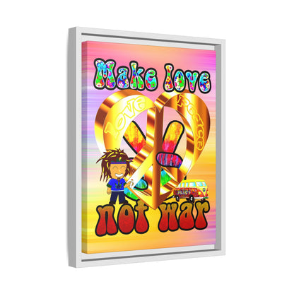 love peace - framed canvas art (color blur)