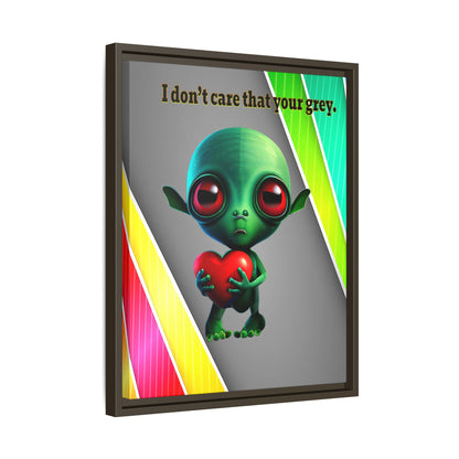 I don't care that your grey - framed canvas art (rainbow split)