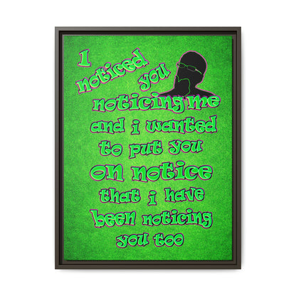 noticed you noticing - framed canvas art (green turf)