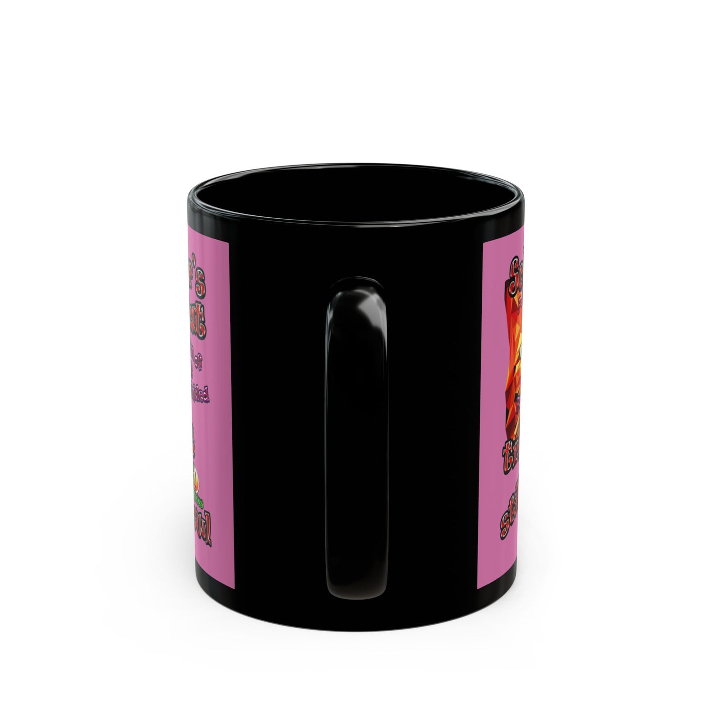 schrodinger's cat - Black Mug (light pink)
