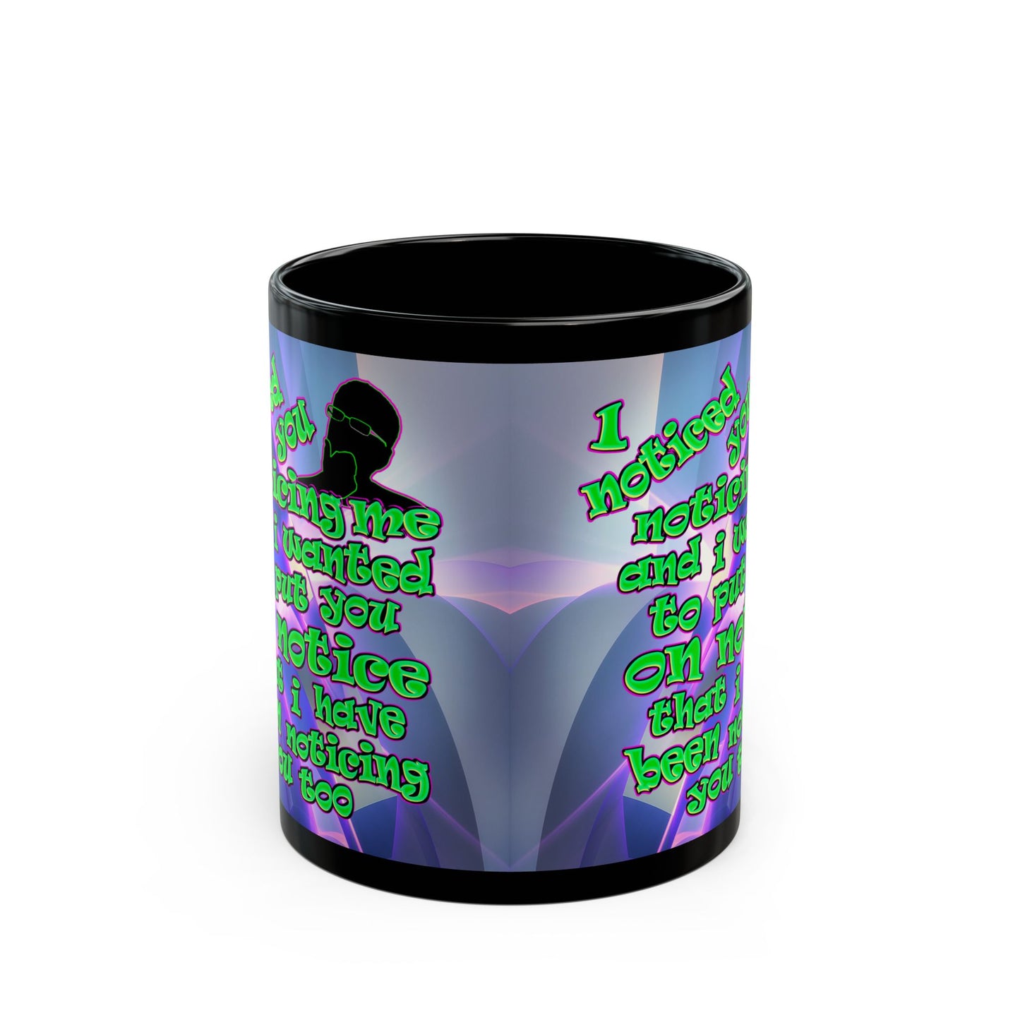 noticed you noticing - Black Mug (grey-pink wave)