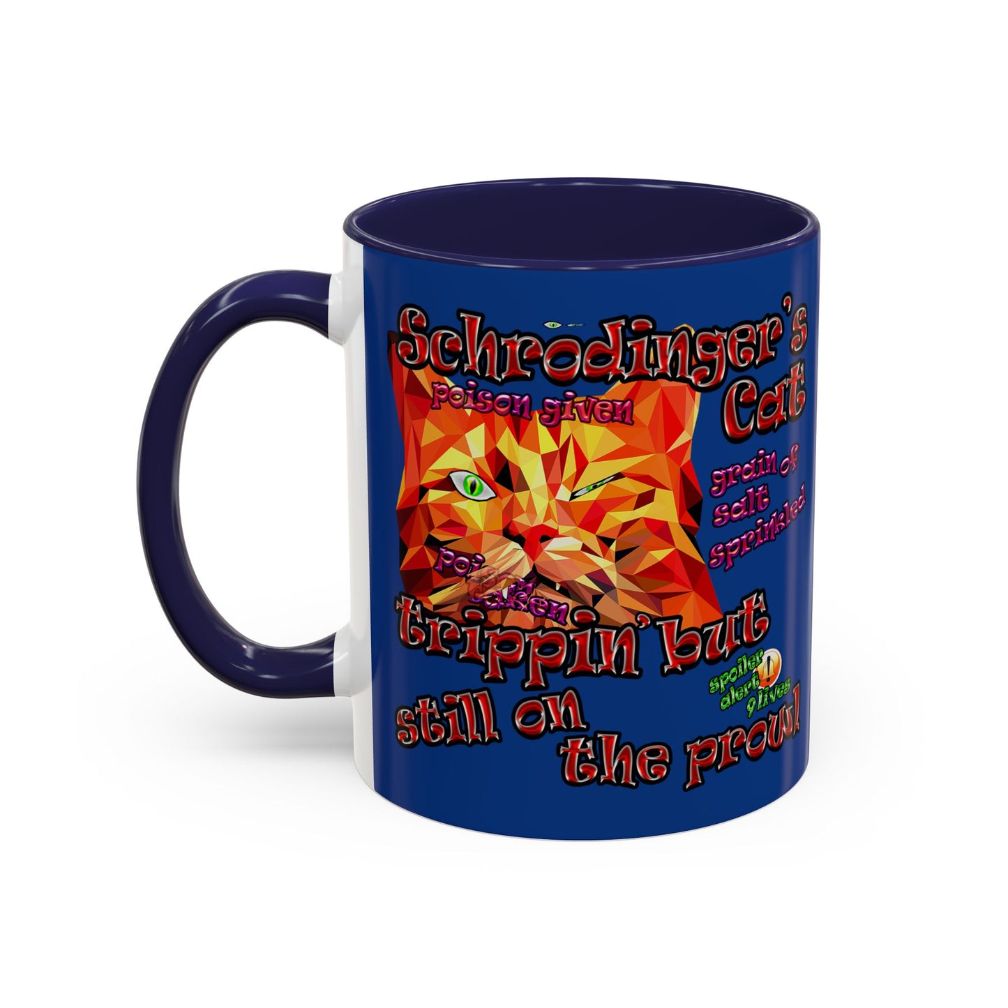 schrodinger's cat - Accent Mug (dark blue)