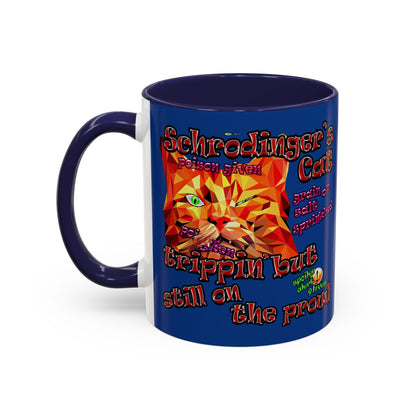 schrodinger's cat - Accent Mug (dark blue)