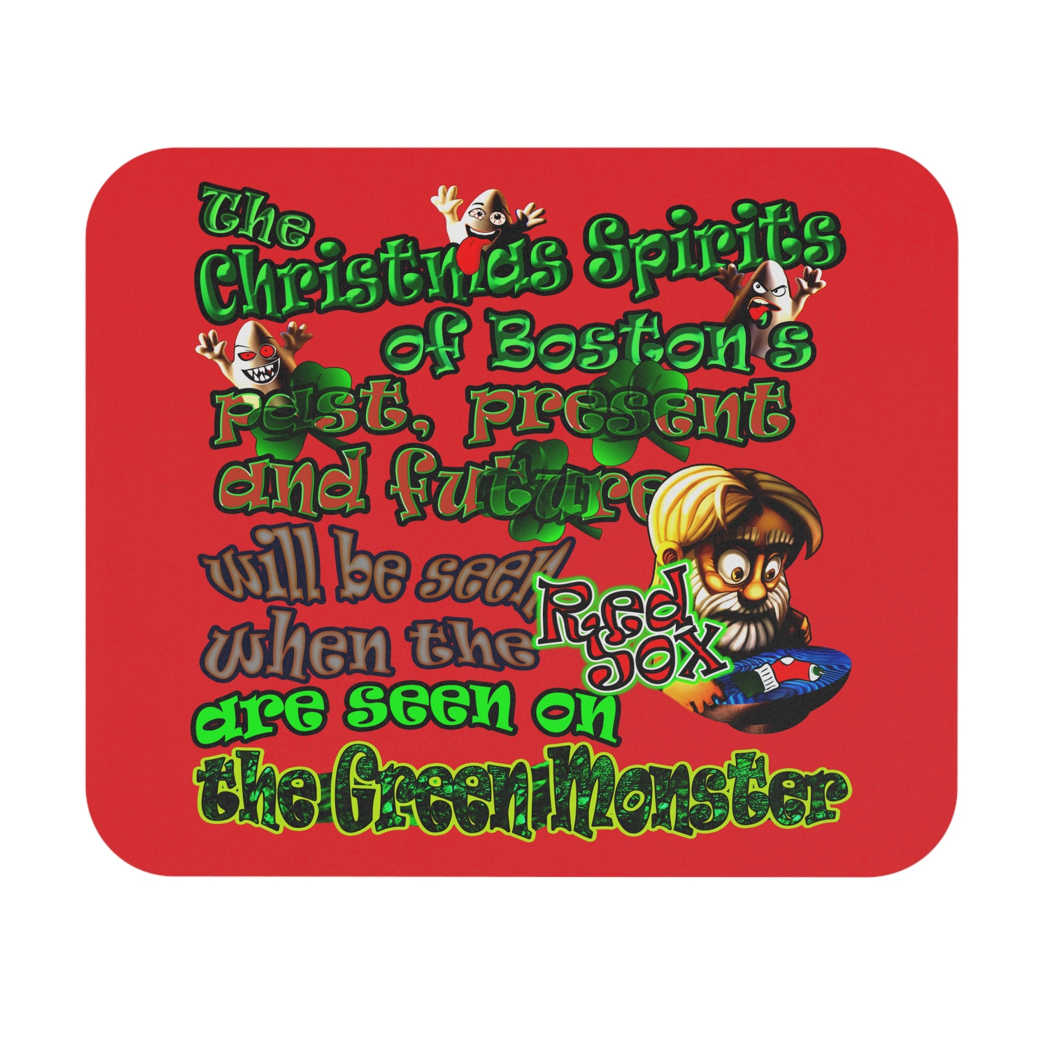 christmas spirits of boston - Mouse Pad (Rectangle) (red)