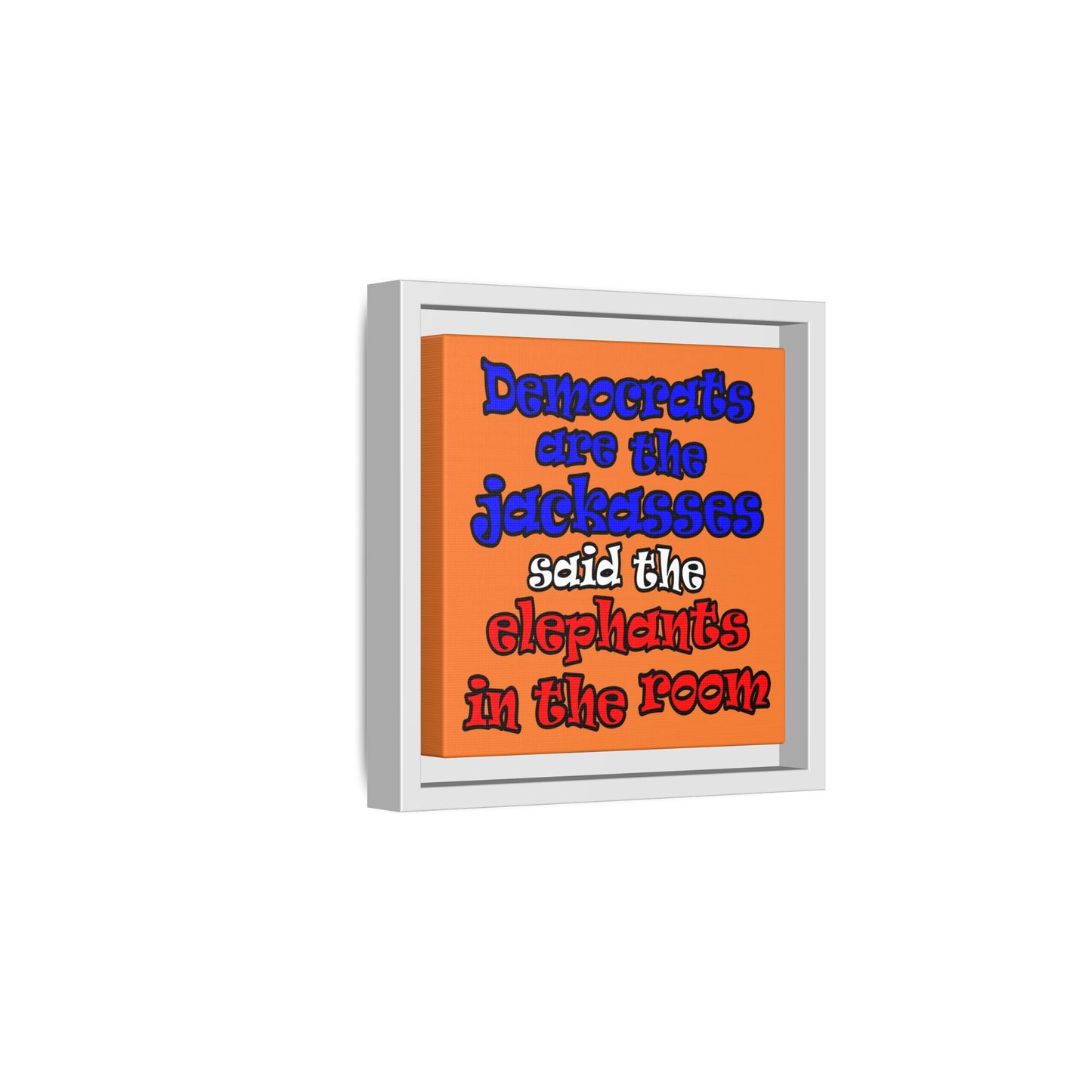 donkeys and elephants - framed canvas art (crusta)