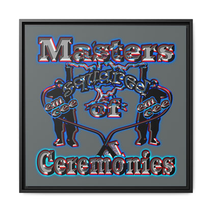 em cee squared - framed canvas art (dark grey)