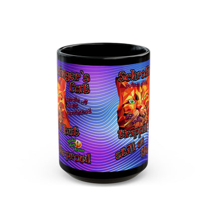 schrodinger's cat - Black Mug (purple wave)