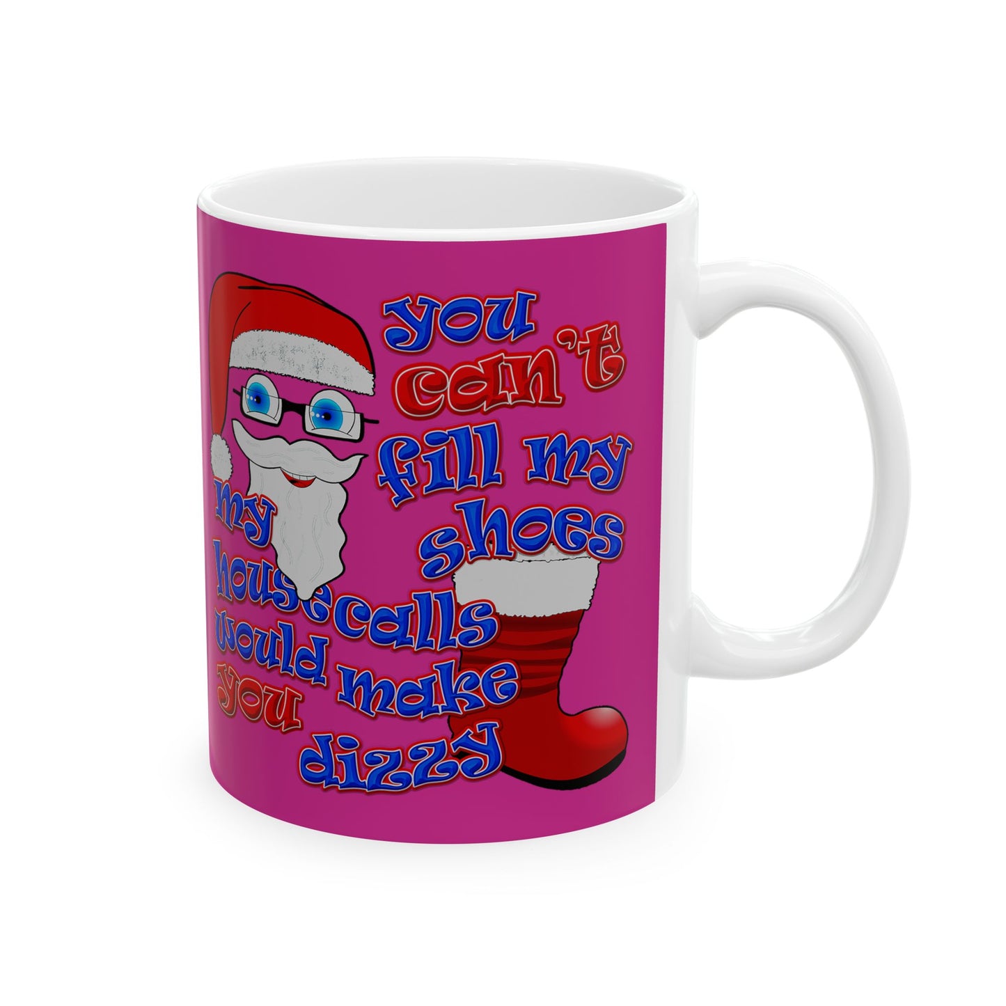 santa's shoes - White Mug (pink)