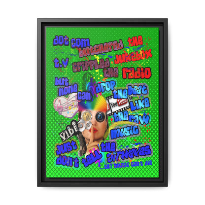drop the beat - framed canvas art (logo green)