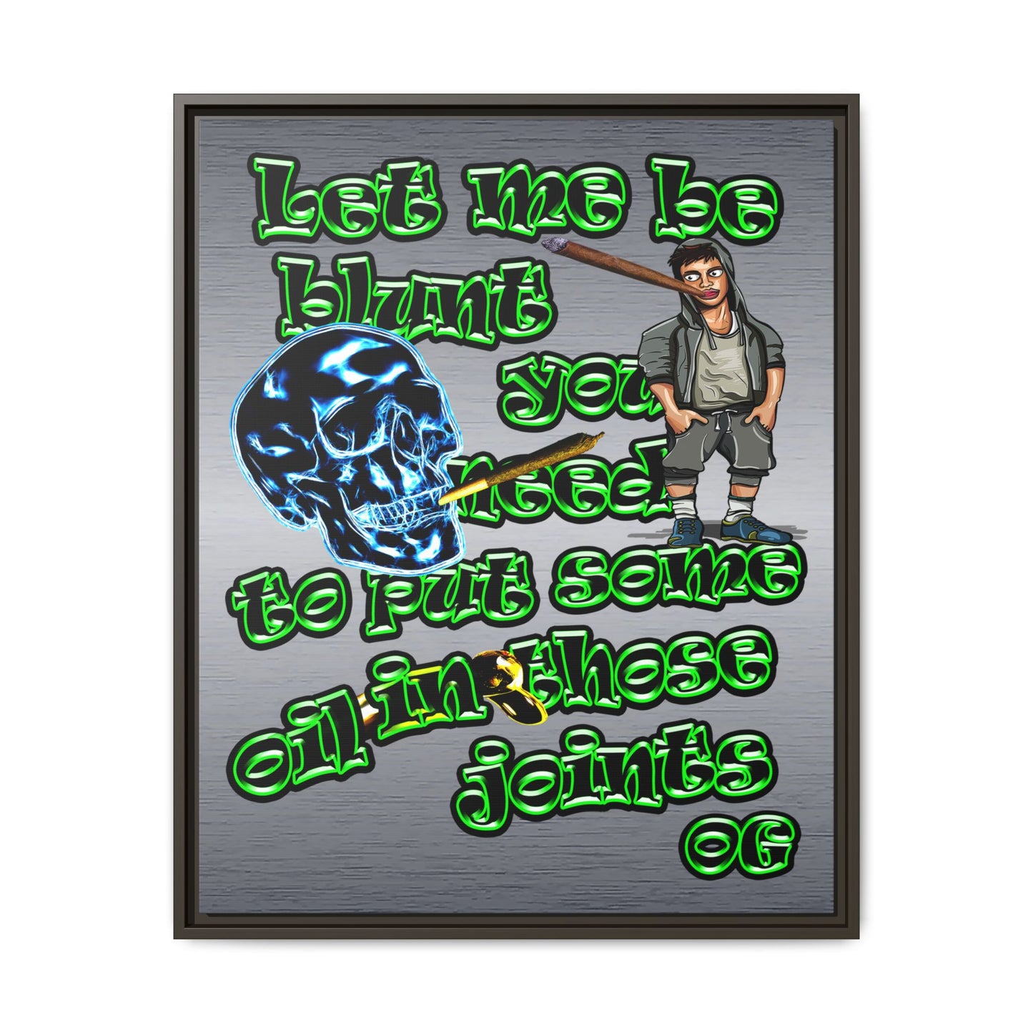 og - framed canvas art (brushed nickel)