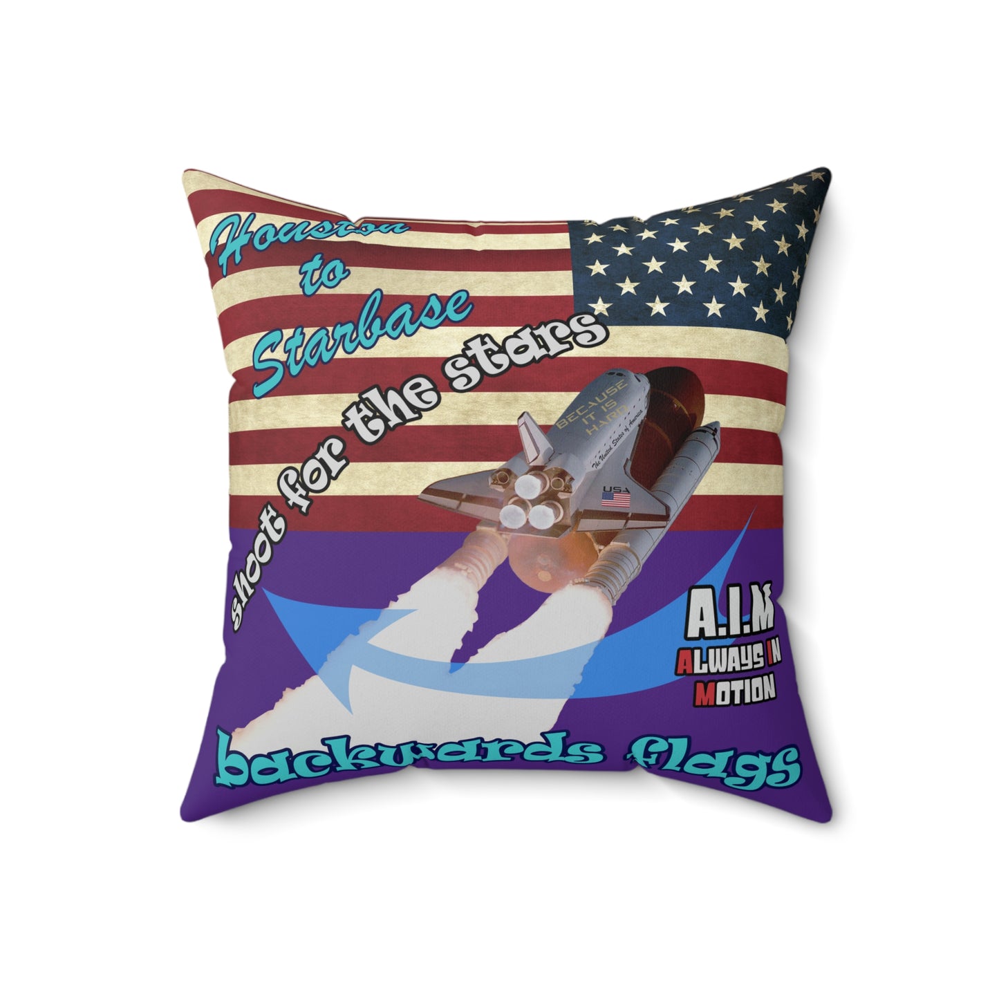 shoot for the stars - Spun Polyester Square Pillow - (purple)