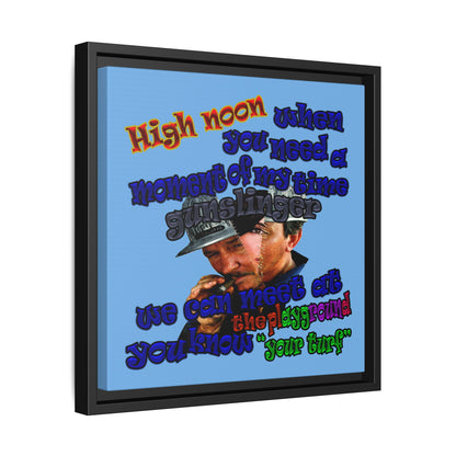 high noon - framed canvas art (light blue)