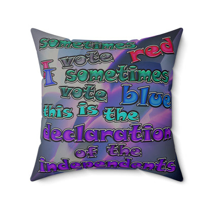 declaration of the independents - Faux Suede Square Pillow - (grey-pink wave)