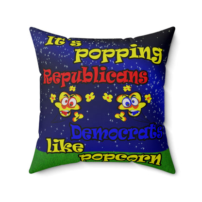 popping like popcorn - Spun Polyester Square Pillow - ('snoops' background)