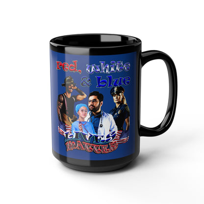 rw&b lives matter - Black Mug (dark blue)