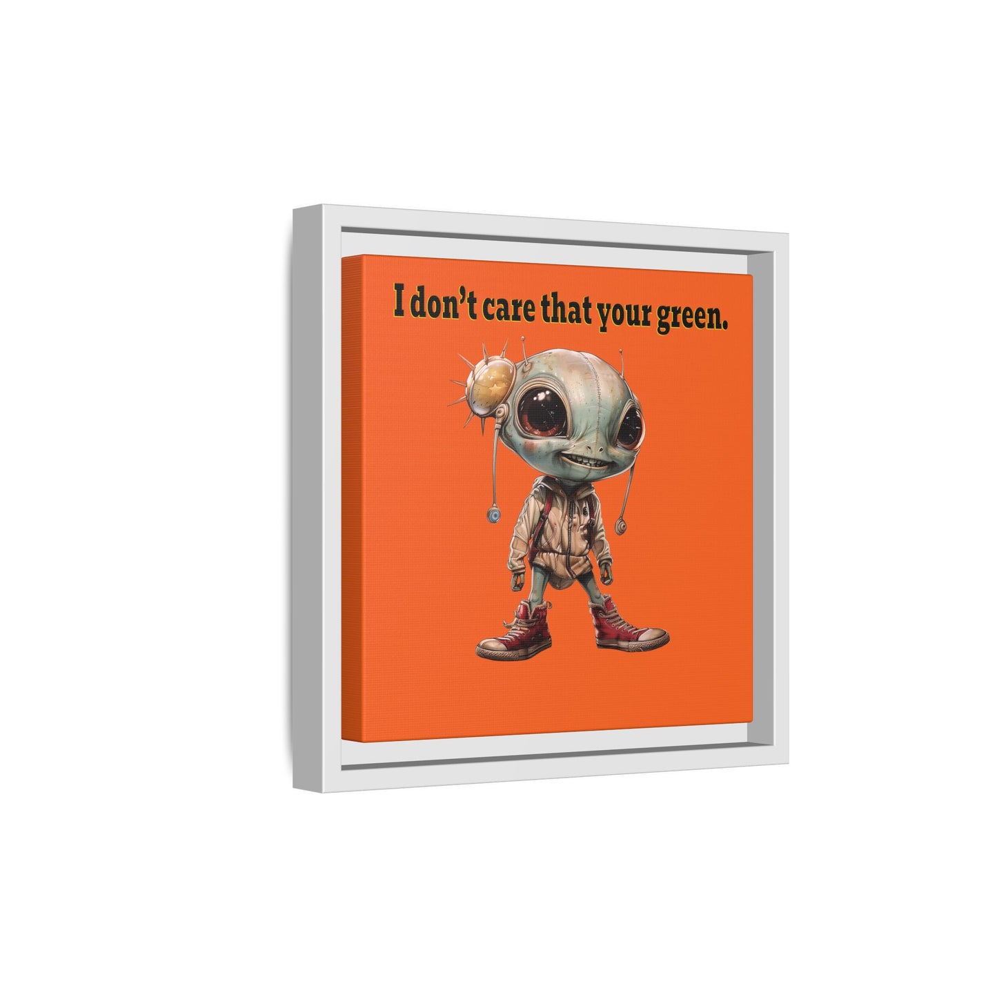I don't care that your green - framed canvas art (orange)
