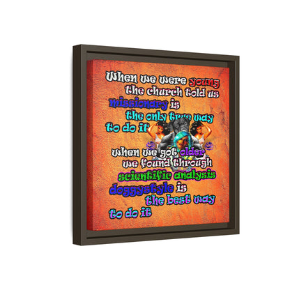 doggystyle - framed canvas art (burnt orange)