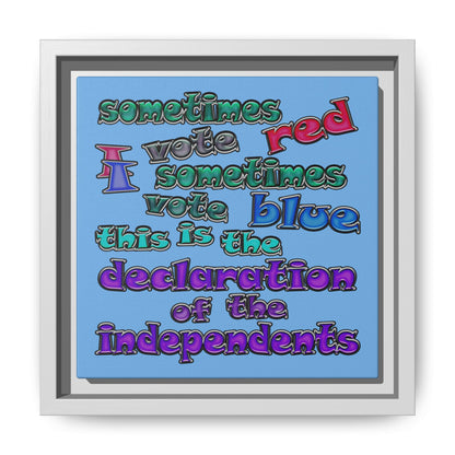 declaration of the independents - framed canvas art (light blue)