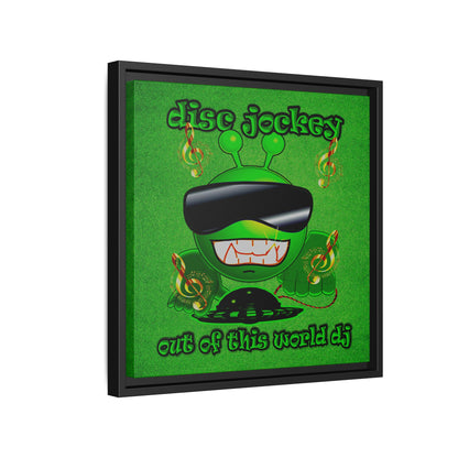 disc jockey - framed canvas art (green turf)