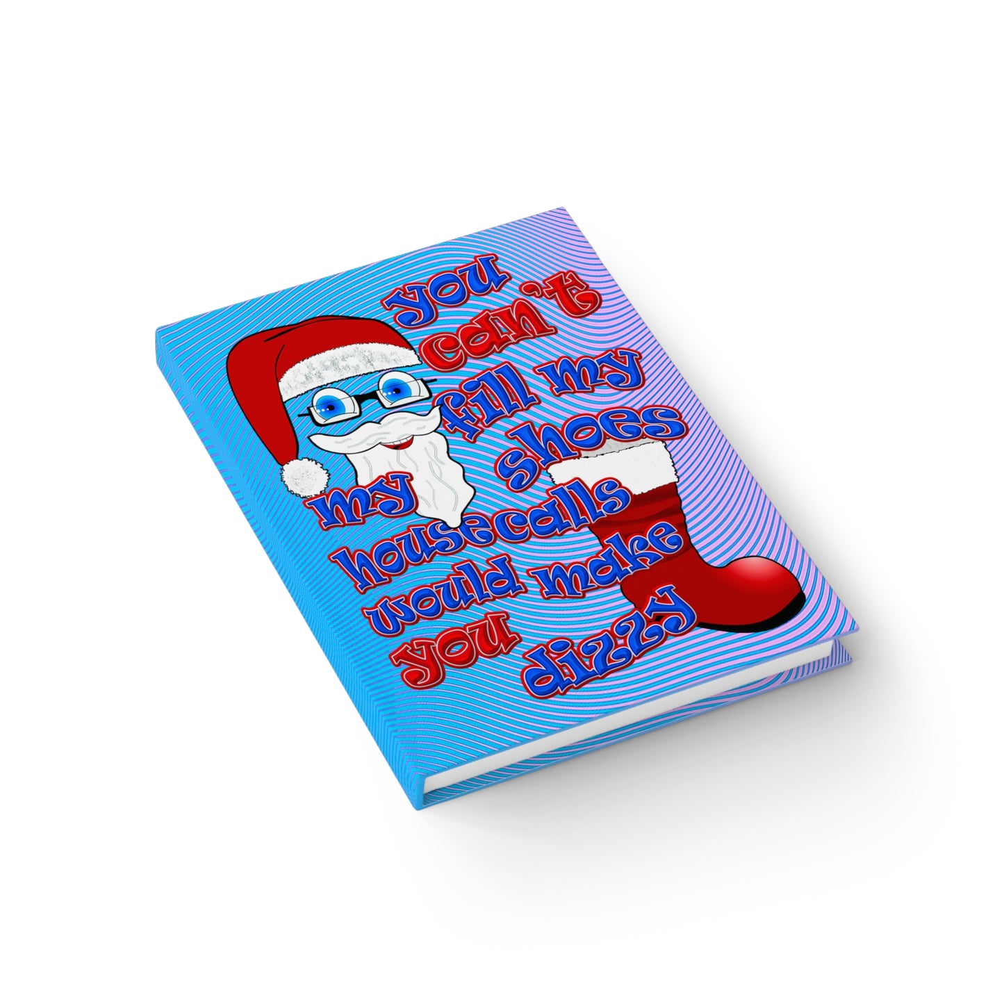 santa's shoes - journal-blank (light blue-purple wave)