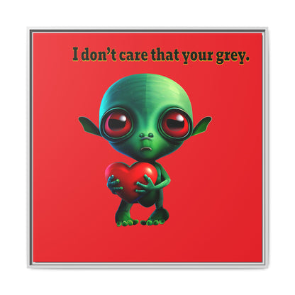 I don't care that your grey - framed canvas art (red)