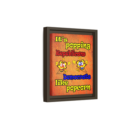 popping like popcorn - framed canvas art (burnt orange)