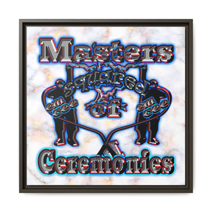 em cee squared - framed canvas art (white marble)