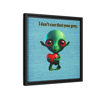 I don't care that your grey - framed canvas art (faded blue)