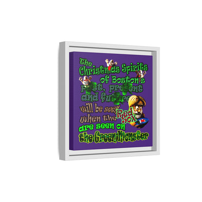 christmas spirits of boston - framed canvas art (purple)