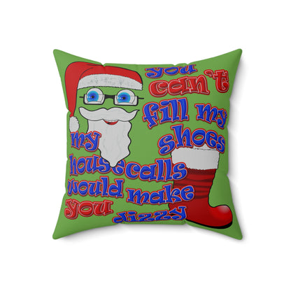 santa's shoes - Spun Polyester Square Pillow - (green)