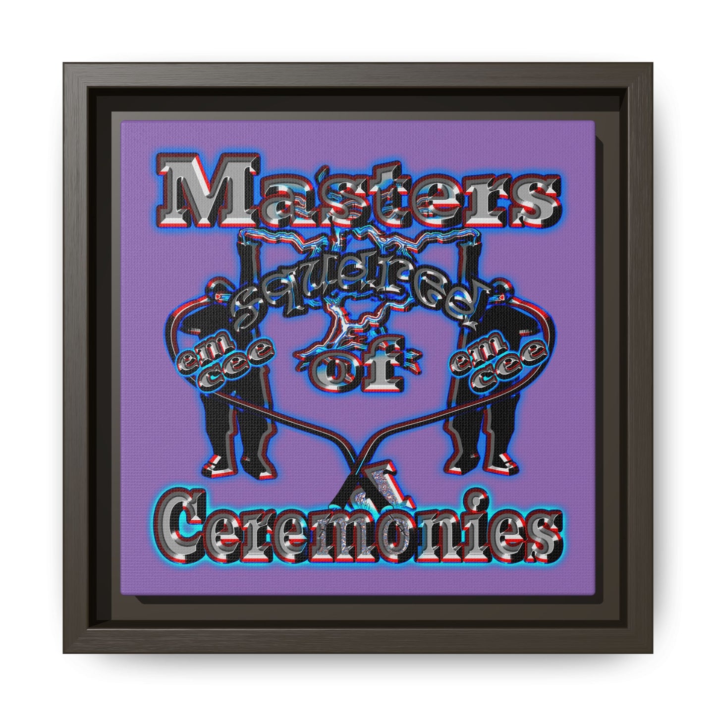 em cee squared - framed canvas art (light purple)