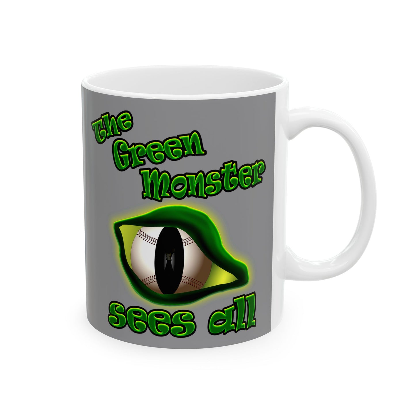 green monster - White Mug (grey)