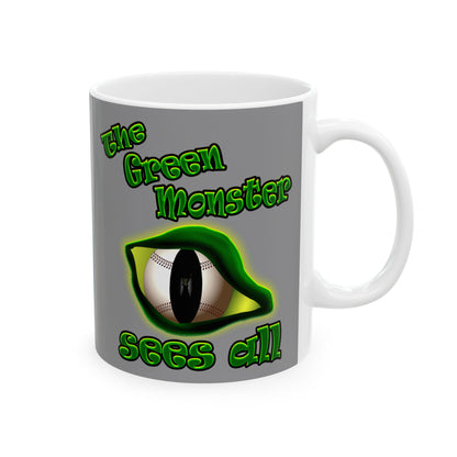 green monster - White Mug (grey)