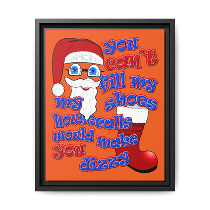 santa's shoes - framed canvas art (orange)