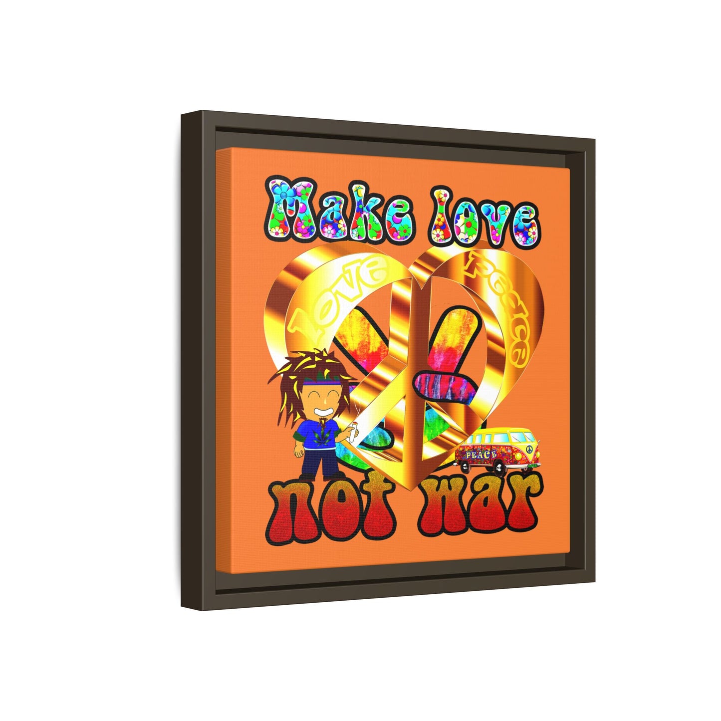 love peace - framed canvas art (crusta)