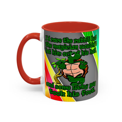 turtle race - Accent Mug (rainbow split)