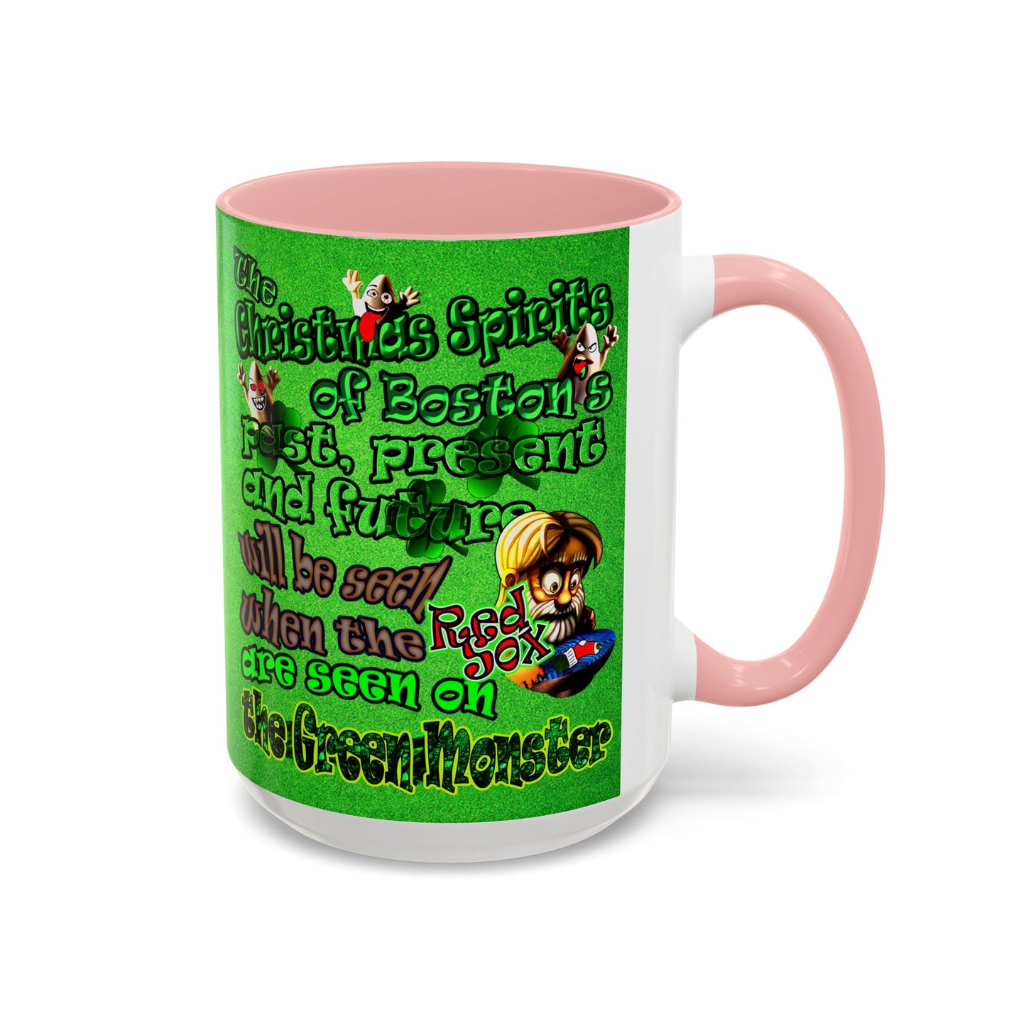 christmas spirits of boston - Accent Mug (green turf)