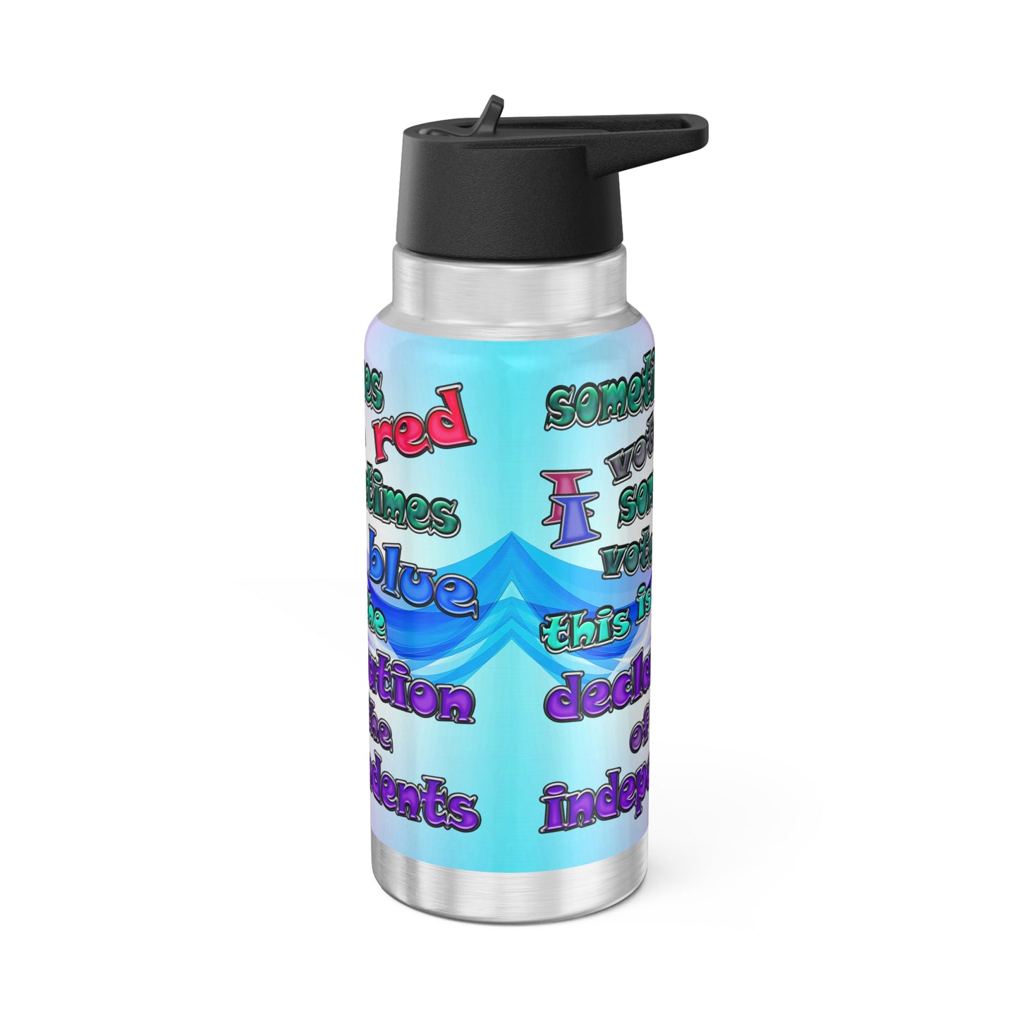 declaration of the independents - Gator Tumbler, 32oz  (light blue-pink wave)