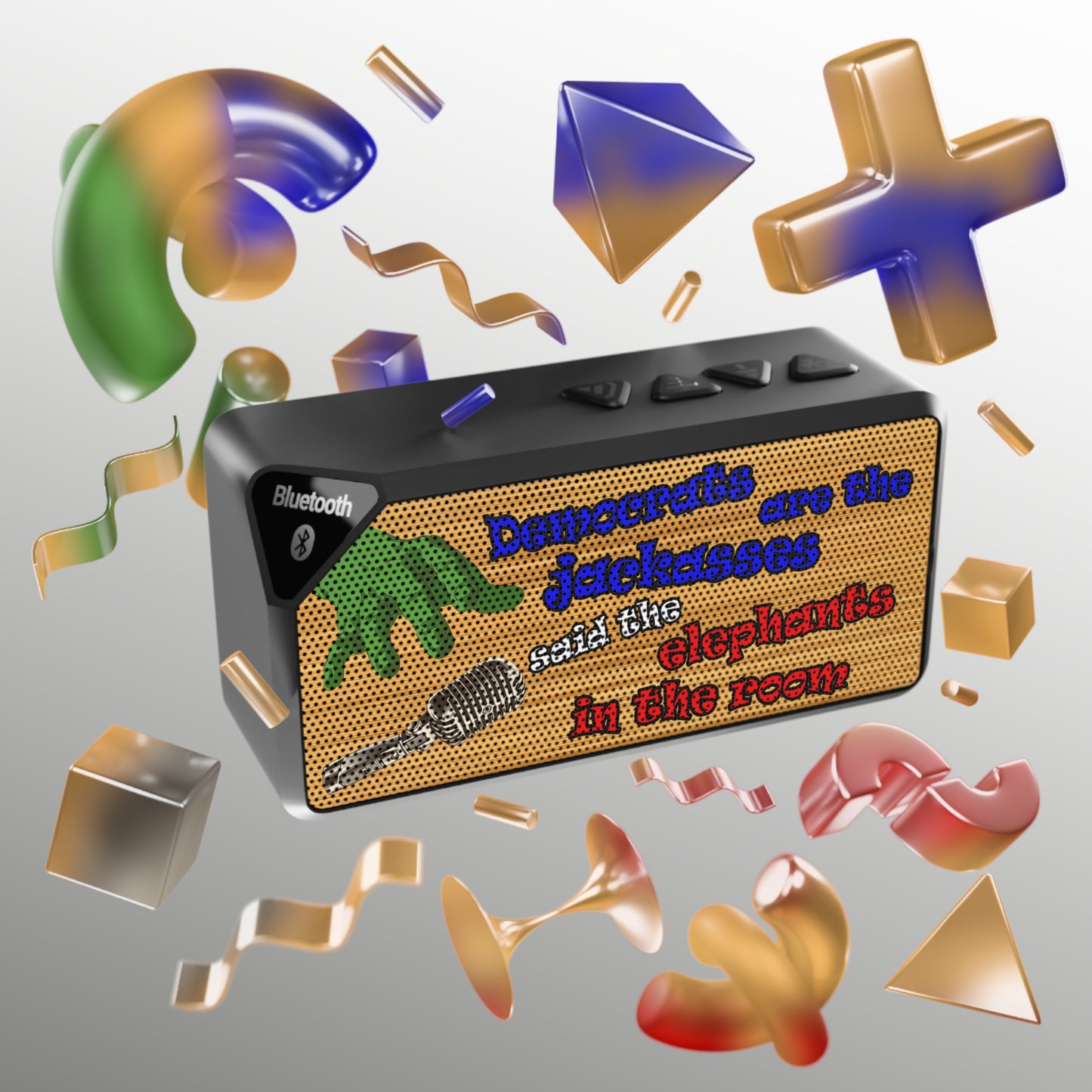 donkeys and elephants - Jabba Bluetooth Speaker (butterscotch wood finish)