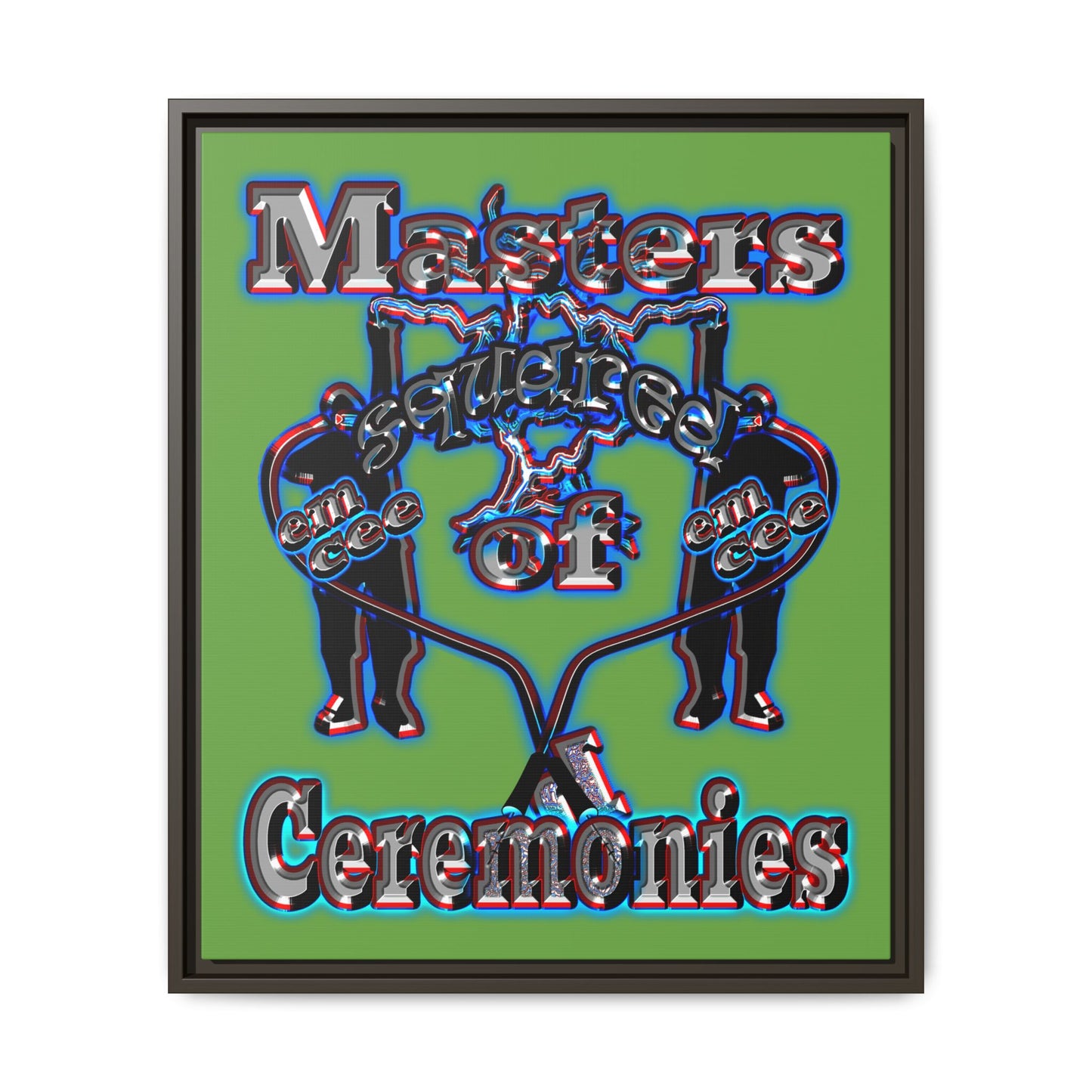 em cee squared - framed canvas art (green)