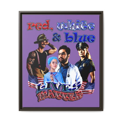 rw&b lives matter - framed canvas art (light purple)