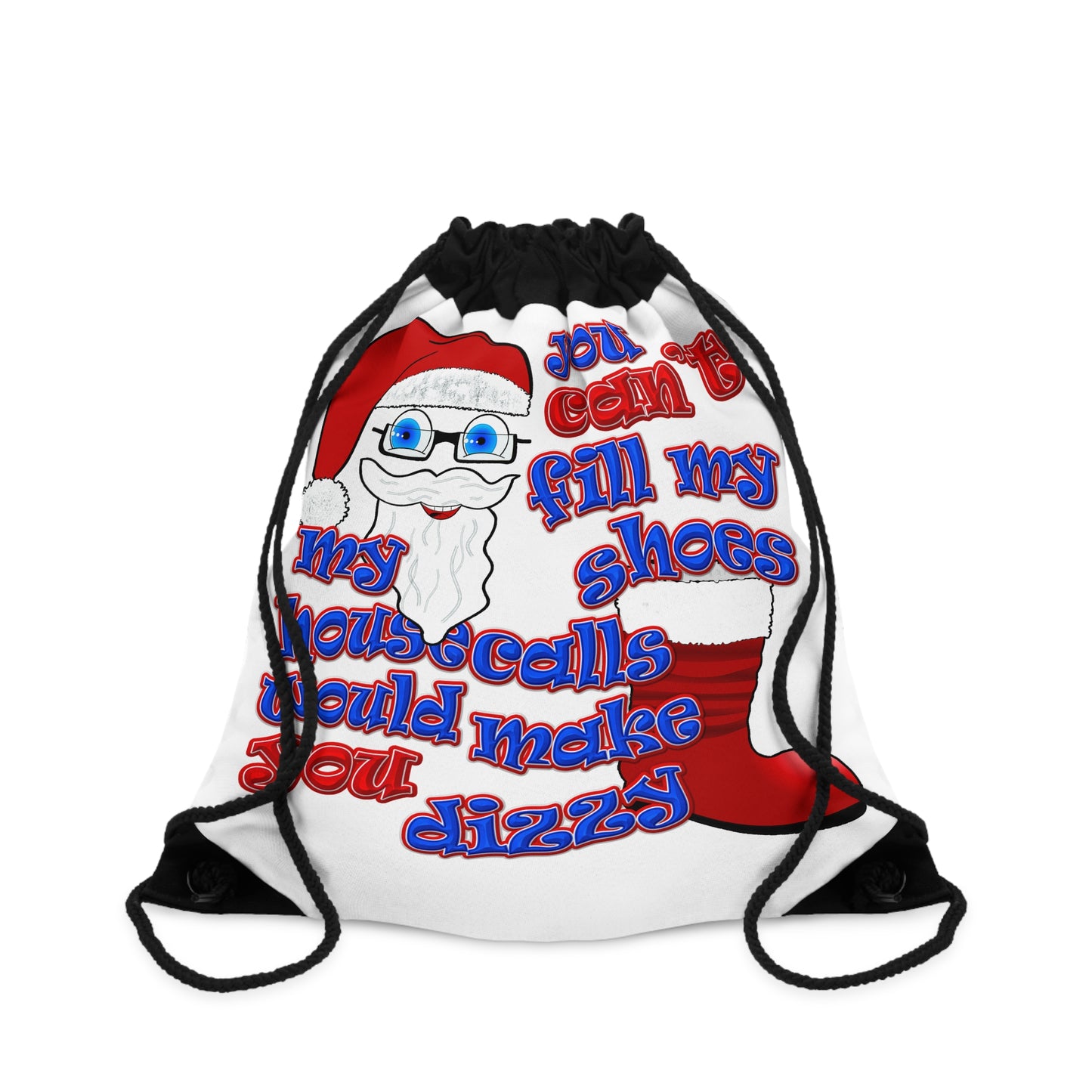 santa's shoes - Drawstring Bag (white)