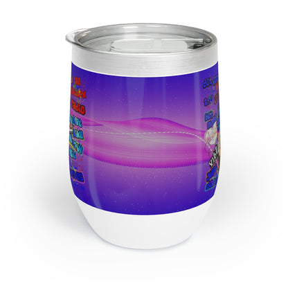drop the beat - Chill Wine Tumbler  (purple-pink wave)