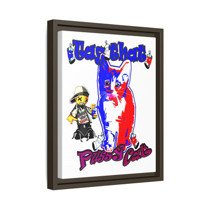 tag that - framed canvas art (white)