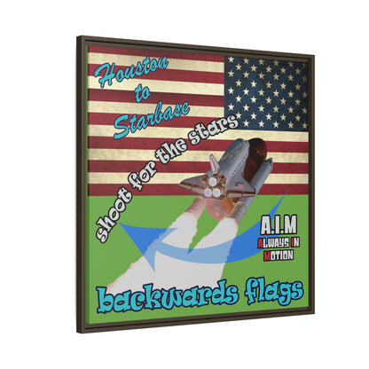 shoot for the stars - framed canvas art (green)